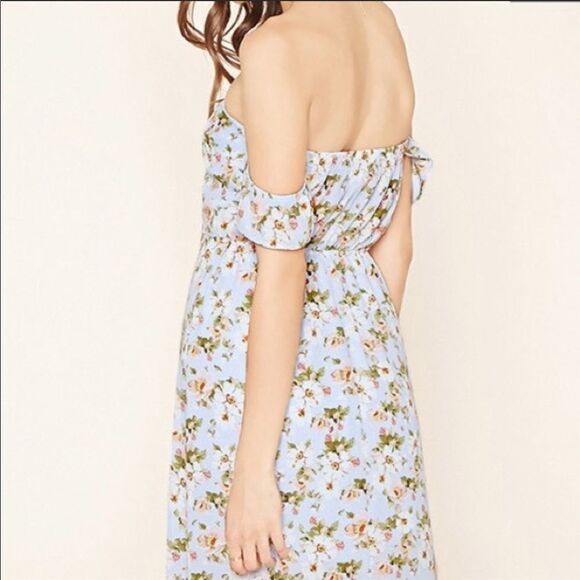 ✨HP✨F21 Floral Off the Shoulder Maxi Slit Dress✨ - Picture 4 of 11